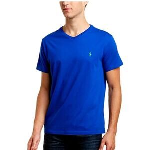 Ralph Lauren Men’s Cotton Polo V-Neck T-Shirt Royal Blue Large GUC